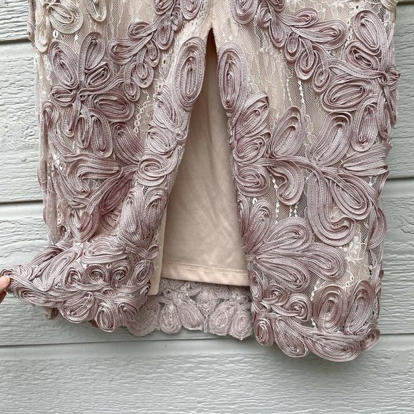 JS Collections Pink Mauve Soutache Round Neck Midi V-Back Dress Women’s 10 - Picture 10 of 10